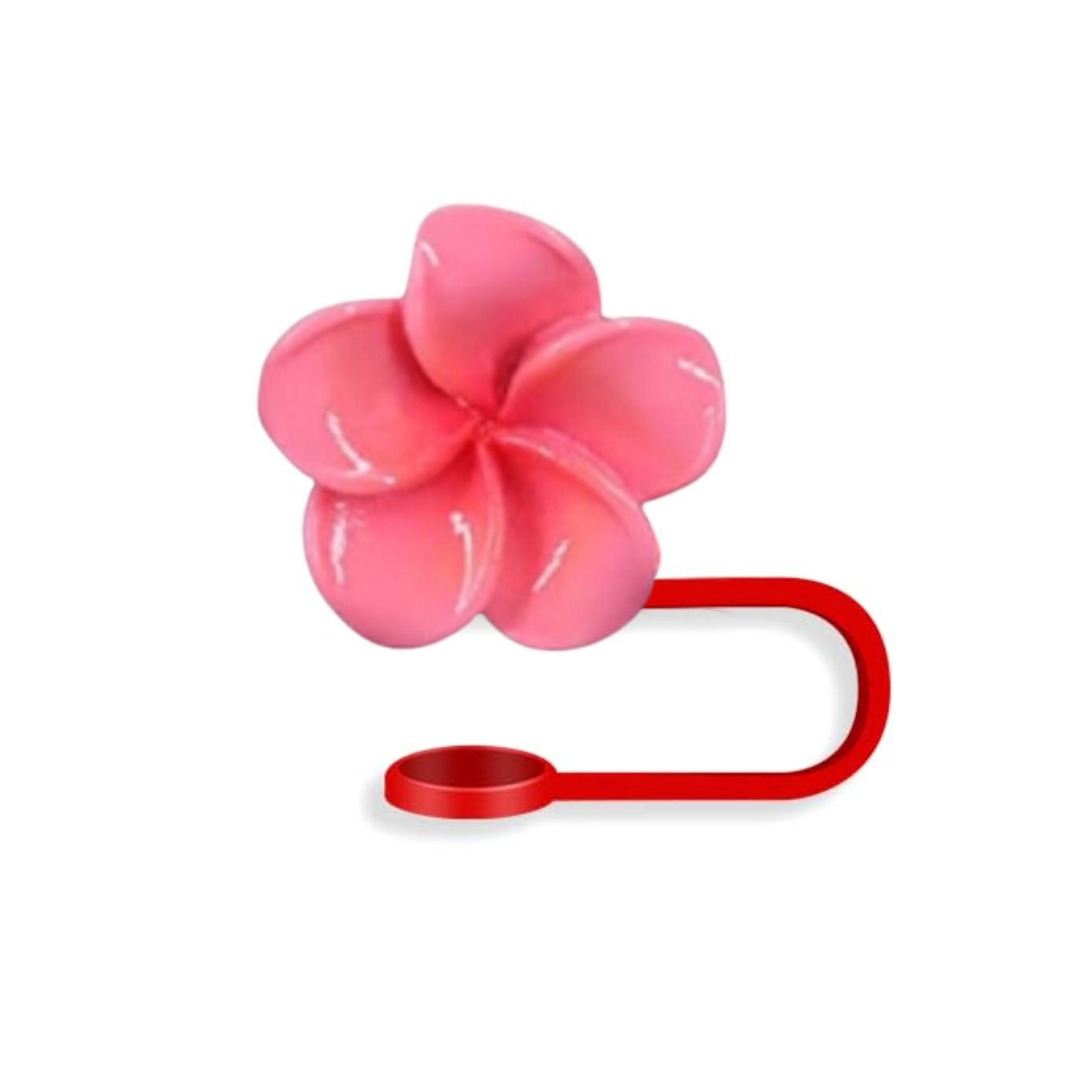 Wholesale 5pcs  Resin flower silicone straw dust cover 10mm